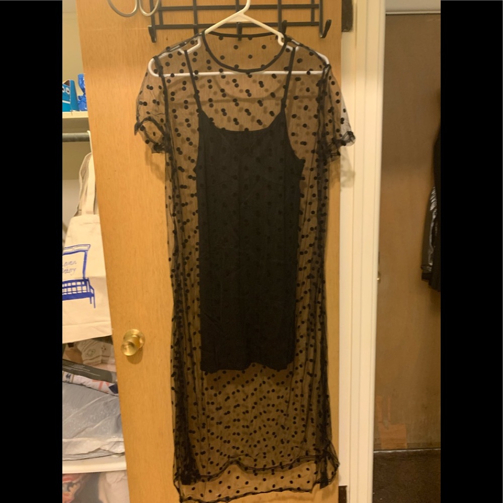 2 pcs Black Polka Dot dress